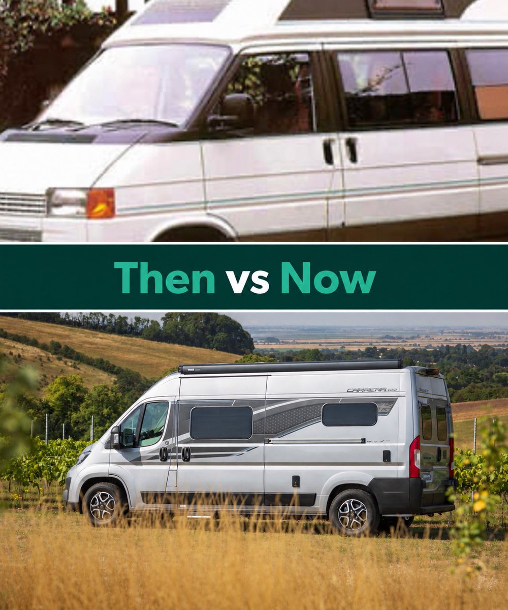 swiftgroup's tweet photo. A lot has changed since the very first Swift campervan took to the road…

Fast forward to today and the new Carrera represents just how far campervan travel has come.

⚡ Powerful lithium battery
☀️ Solar power
🥘 Induction hob and air fryer
🚫 No gas
🏕️ Greater freedom away from mains hook-up

Different generations. The same spirit of adventure.

#SwiftCampervans #SwiftCarrera #ThenVsNow #BuiltForAdventure