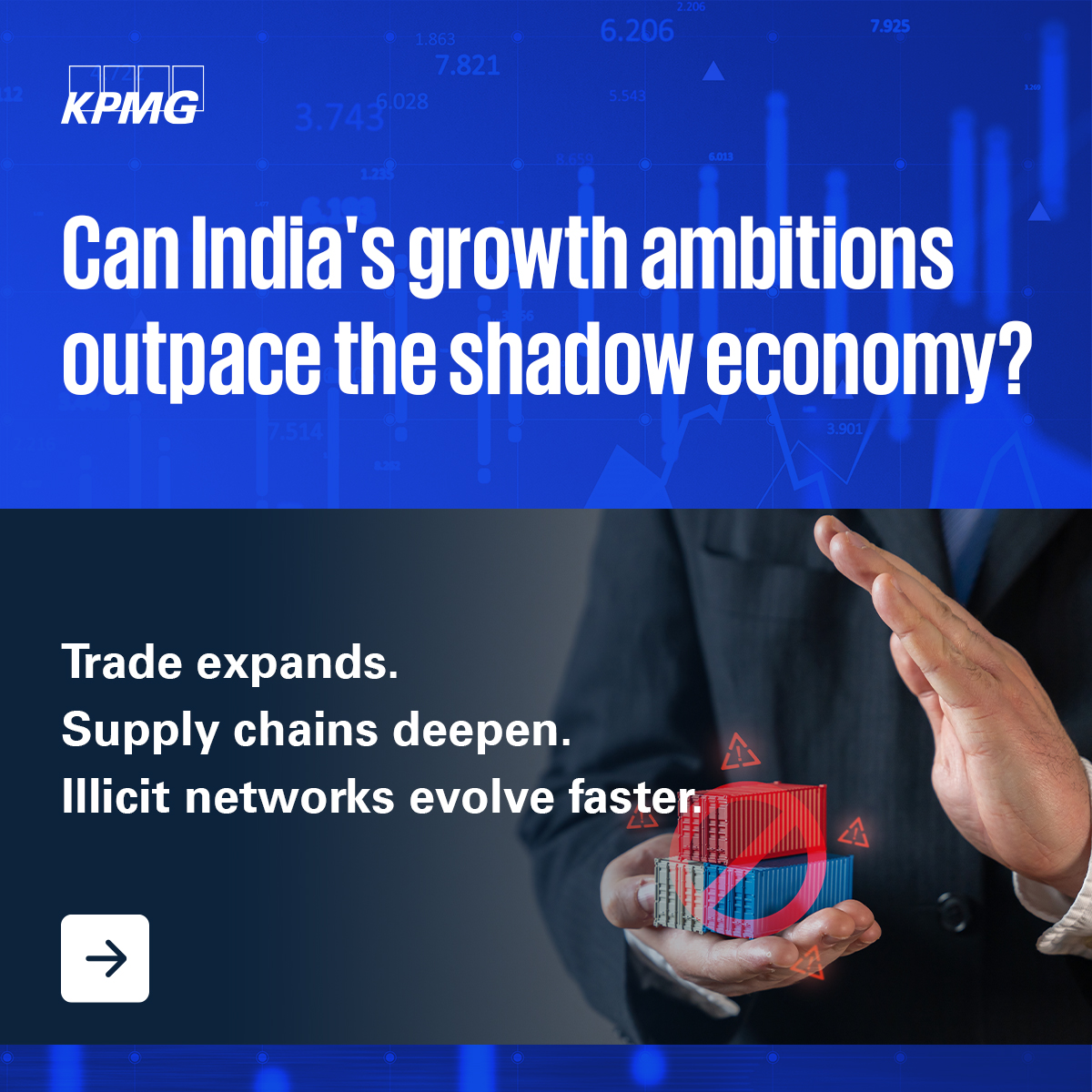 KPMGIndia's tweet photo. 𝗪𝗵𝗮𝘁 𝗵𝗮𝗽𝗽𝗲𝗻𝘀 𝘄𝗵𝗲𝗻 𝗶���𝗹𝗶𝗰𝗶𝘁 𝗻𝗲𝘁𝘄𝗼𝗿𝗸𝘀 𝘀𝗰𝗮𝗹𝗲 𝗮𝗹𝗼𝗻𝗴𝘀𝗶𝗱𝗲 𝗲𝗰𝗼𝗻𝗼𝗺𝗶𝗰 𝗴𝗿𝗼𝘄𝘁𝗵?

As trade corridors expand, supply chains deepen and digital commerce accelerates, the nature of illicit trade is evolving. No longer confined to borders, it now spans counterfeiting, tax evasion, product diversion and financial crime.

How can businesses and policymakers strengthen resilience, traceability and trust in an increasingly complex marketplace? Explore the findings in our latest report with @Cascadeglobal https://t.co/QcwBajR5KP

#IllicitTrade #SupplyChains #RiskManagement #EconomicGrowth #Governance #MarketIntegrity #IndiaEconomy