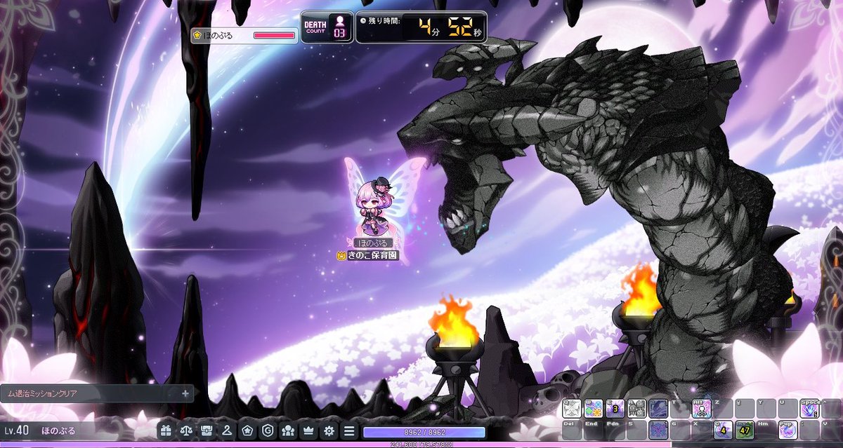 tele8_game's tweet photo. ベルルム倒してぴったり40Lvに。けっこう装備強化して残り4~5分くらいでした。普通に強敵なんですが、、🙃🙃 https://t.co/8WK07nnPtR