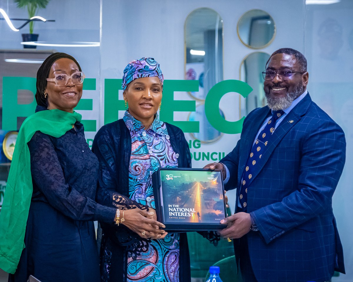 officialNESG's tweet photo. Strengthening Collaboration for a Better Business Environment 🇳🇬

The #NESG delegation, led by CEO Dr Tayo Aduloju, paid a courtesy visit to the Director-General of the Presidential Enabling Business Environment Council (PEBEC), Princess Zahrah Mustapha Audu, ahead of the 32nd Nigerian Economic Summit (#NES32).

The engagement explored opportunities for PEBEC to contribute to NES#32 conversations on improving Nigeria’s business environment, strengthening policy implementation, and sustaining economic reforms. Discussions also highlighted the importance of tracking state-level performance, creating platforms for candid conversations on reform progress and impact, and sustaining an annual national dialogue on Nigeria Vision 2050.

The meeting reaffirmed the value of continued collaboration among government, the private sector, media, and other stakeholders in advancing Nigeria’s long-term development agenda.

The NESG delegation included Dr Nonny Ugboma, Executive Director, Policy & Programmes and Chief Summit Officer, Ms Seun Ojo, Head, Public Affairs and Public Policy, and Ms Khadija Akewushola, Subnational legislative reforms lead, Ernest Shonekan Centre.