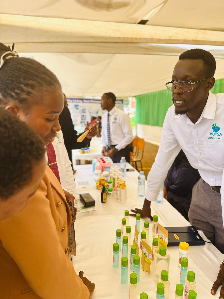 VUPSAofficial's tweet photo. Honored to showcase VUPSA products from our pharmacy students at Victoria University to the PA on pharmacy @Dr Margaret Naluyima at the MUPSA pharmacy week. It was a great experience. https://t.co/3LJNHRSOhM