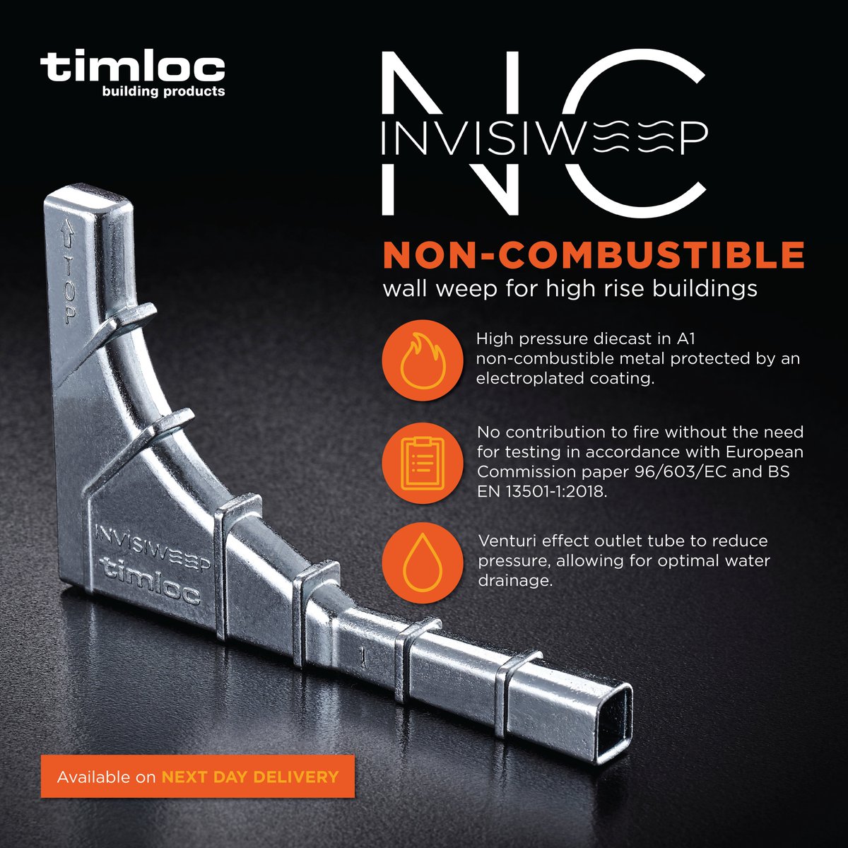 TimlocBP's tweet photo. 🔥 Invisiweep NC 🔥A discreet, non-combustible weep vent for cavity trays, lintels &amp; high-rise projects.

📦 ZIN50 | Boxes of 50 | Next day delivery
🔗 https://t.co/Fh5CbrVY6v https://t.co/bu4T19SKp4