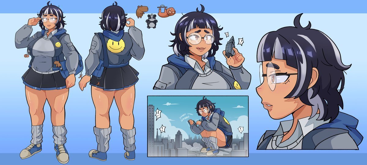 Meeboo420's tweet photo. OC ALERT!

Meet Xu Mei-Lin, or just Mei. A self-proclaimed NEET who spends most her time lazing around at home outside college. On top of that, she's a very talented artist and writer who is heavy into size!

A fellow gooner, simply put!

Brought to life by @blueberri0s! https://t.co/lPBgeK7k2Y