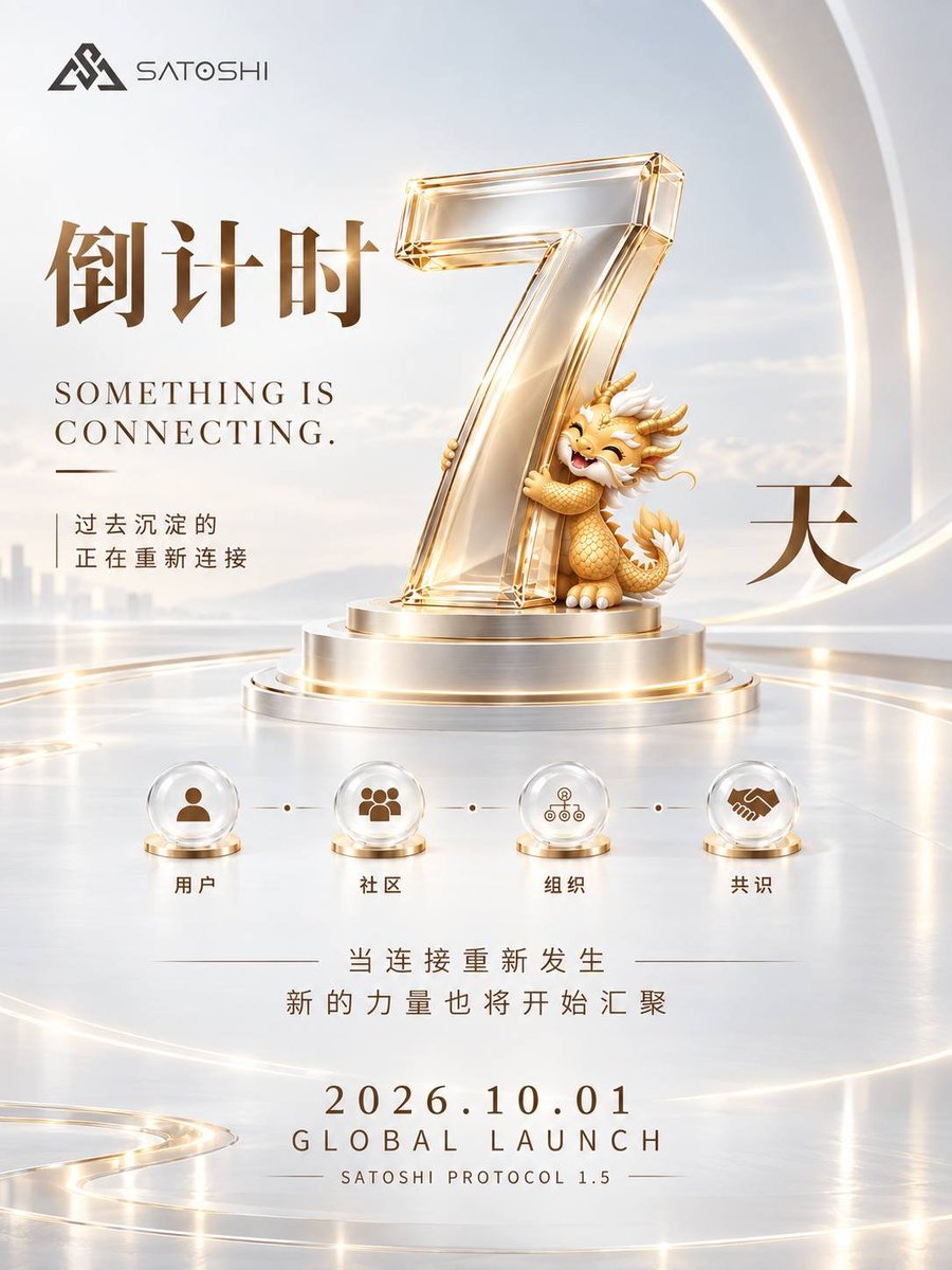 HHuachao's tweet photo. 中本聪协议｜倒计时7天 ⏳

过去沉淀的力量，
正在新的节点重新连接。🔗

📅 2026.10.01
🔍 重要变化即将揭晓

当旧的秩序开始重组
新的力量也在悄然汇聚。

答案正在靠近
一场值得关注的重要变化，
即将到来。🔥

🌈抢占第一先机提前布局

TP钱包→发现→DAPP打开→复制链接
https://t.co/VOd9NBg8SH https://t.co/akpyjYYJ8g