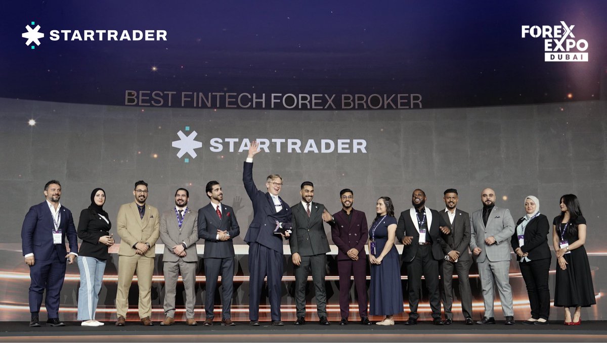 STARTRADER_int's tweet photo. STARTRADER has been named 𝗕𝗲𝘀𝘁 𝗙𝗶𝗻𝘁𝗲𝗰𝗵 𝗙𝗼𝗿𝗲𝘅 𝗕𝗿𝗼𝗸𝗲𝗿 at Forex Expo Dubai 2026.
A recognition of our continued focus on combining technology, innovation, and a stronger trading experience, powered by the team behind it all.

#STARTRADER #ForexExpoDubai #FED2026 #Fintech #Forex #TradingTechnology