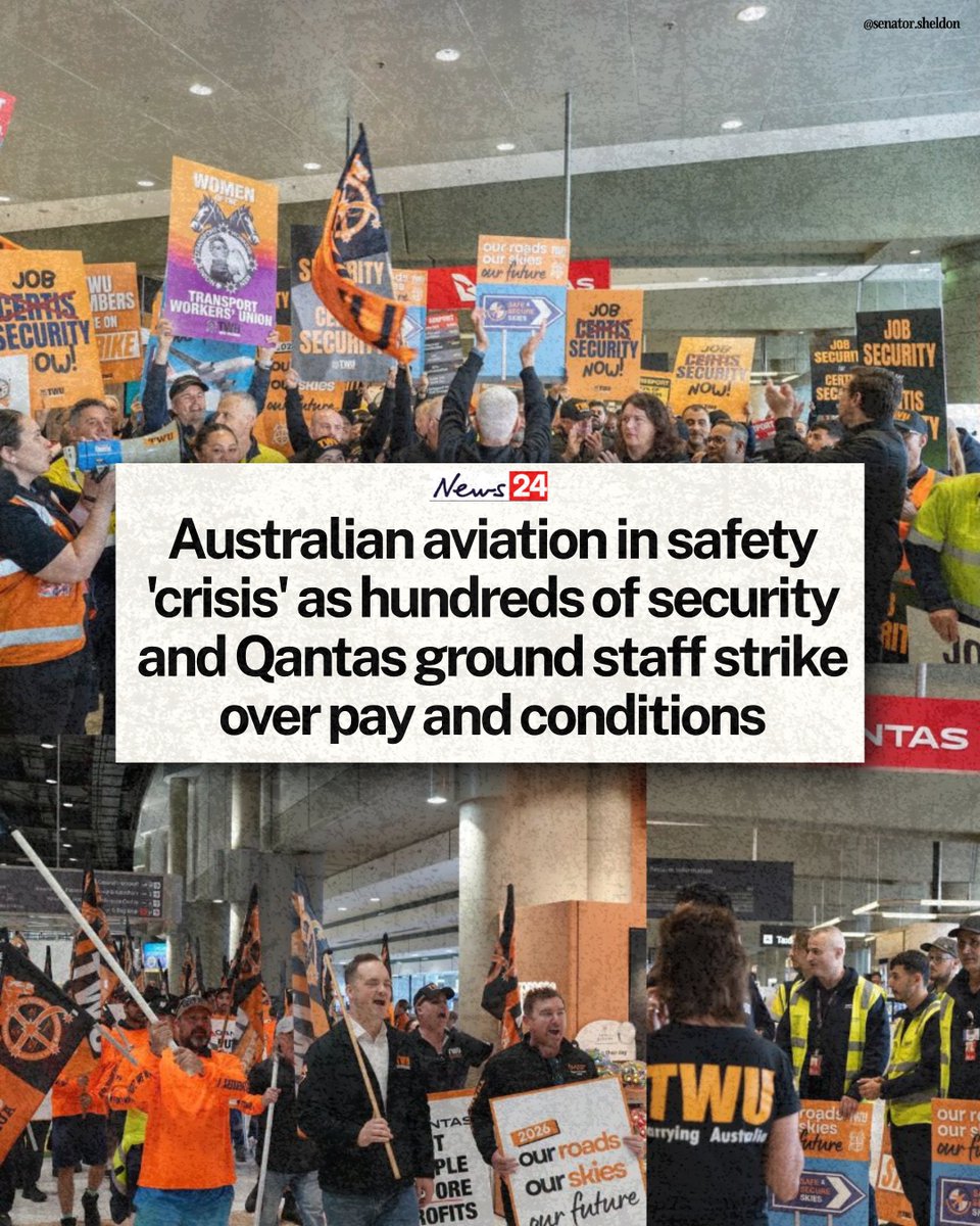 TonySheldonNSW's tweet photo. Qantas is still bulldozing ahead with the Joyce-era playbook of driving down pay, conditions and job security that left thousands of families shattered.

It takes a lot of courage to stand up to these corporate giants, and I’m proud to back all the brave staff taking action across the country today with the @TWUAus 

We need a Qantas that backs its staff and delivers for passengers, not one that puts executive bonuses first.