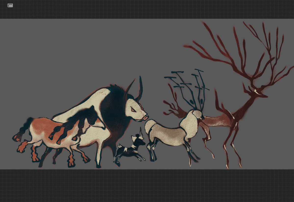 oktorisuyet's tweet photo. cant sleep, heres some pokemon cave paintings i did for a blender project that didn't go anywhere https://t.co/a77bbyK1FN