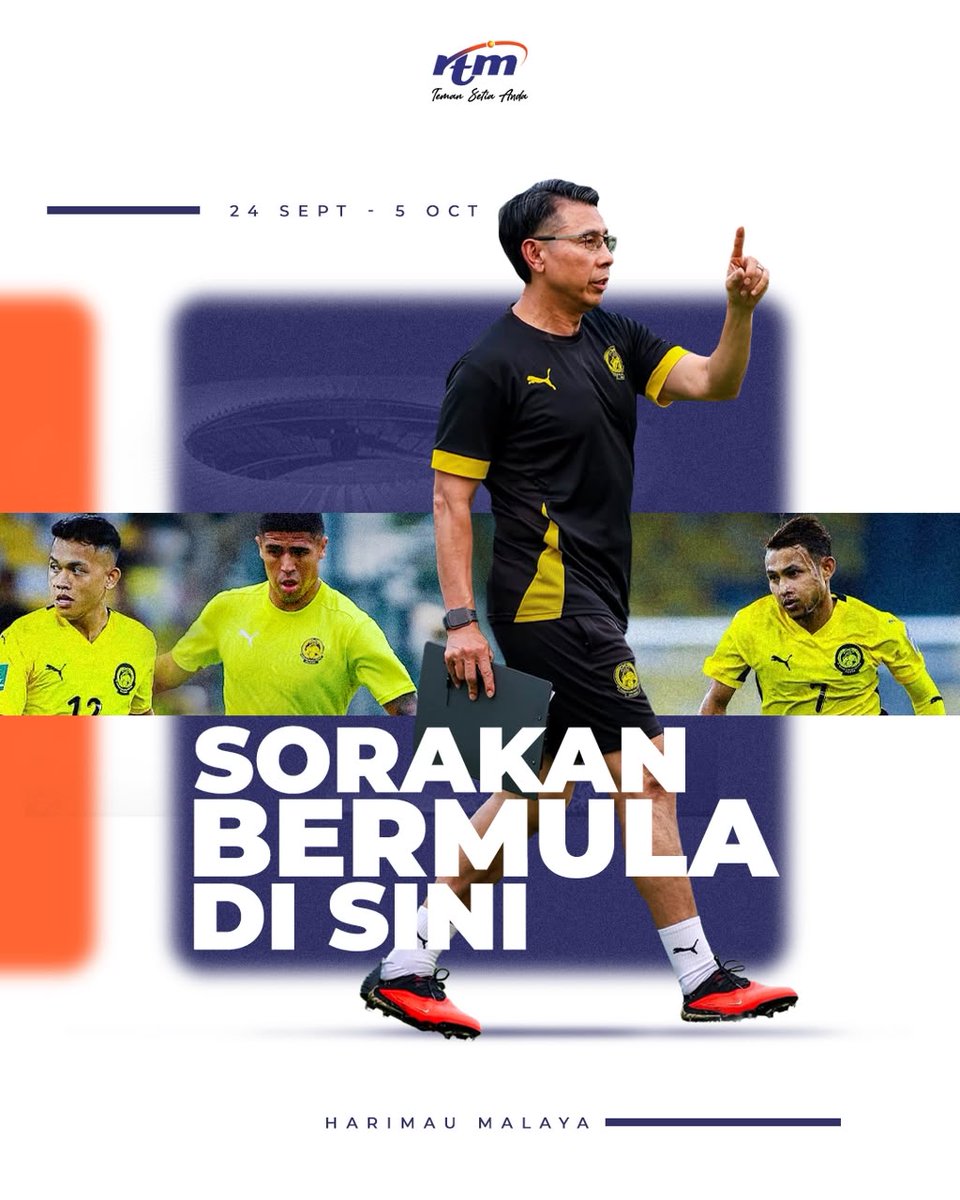 RTM_Malaysia's tweet photo. Selamat petang semua! ☕️

Hanya aksi Harimau Malaya, kami bawakan khas untuk anda! 🇲🇾⚽Nantikan kemeriahan aksi bola sepak ASEAN bersama kami di RTM!😌

Selamat berjuang Harimau Malaya! 🐯🇲🇾

#FIFAAseanCup2026
#HarimauMalaya
#SorakWithRTM https://t.co/hFsaIY8b7H