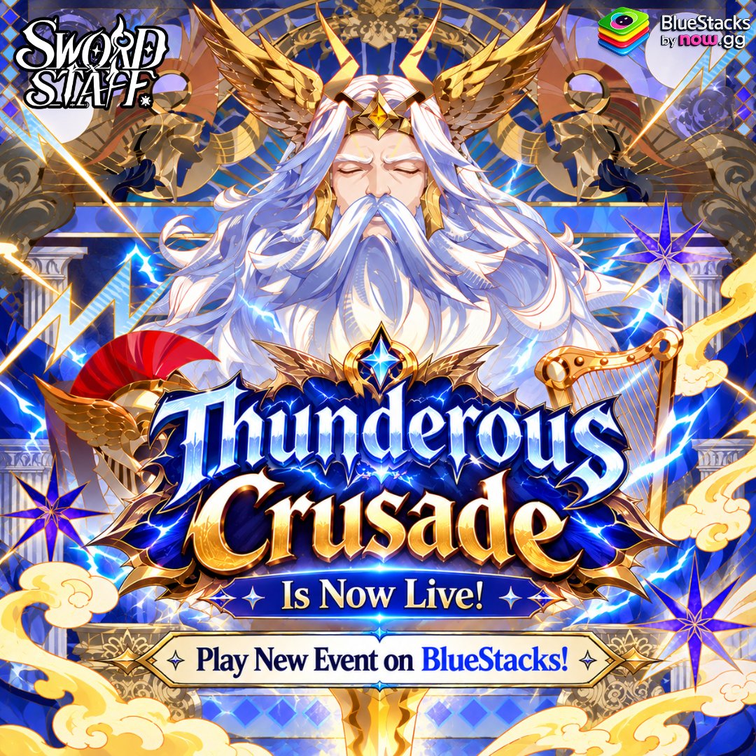 bluestacksinc's tweet photo. ⚡ THE KING OF OLYMPUS HAS LANDED IN KANSTEIN AND HE BROUGHT 62 FREE WHEEL TICKETS WITH HIM! 🏛️

Grinding Zeus story stages, claiming the free Pantheon Grace Visage 

[Check First Comment For link ]

#SwordxStaff #ThunderousCrusade #Zeus #BlueStacks #MobileGaming #GamingPC https://t.co/2nEMBchYZ1