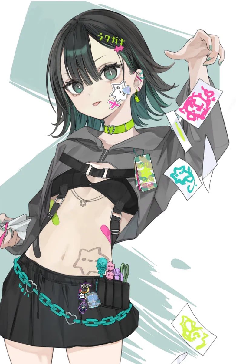 tokiwata_soul's tweet photo. 「ラクガキ位がちょうどいい！」

何も考えないで描きたいものを沢山詰め込んだ絵。絵の中にもさらにラクガキが、、

A painting I filled with lots of things I wanted to draw without thinking too much.
There are even more doodles inside the picture...

※再喝 https://t.co/Q9llUOjn2h