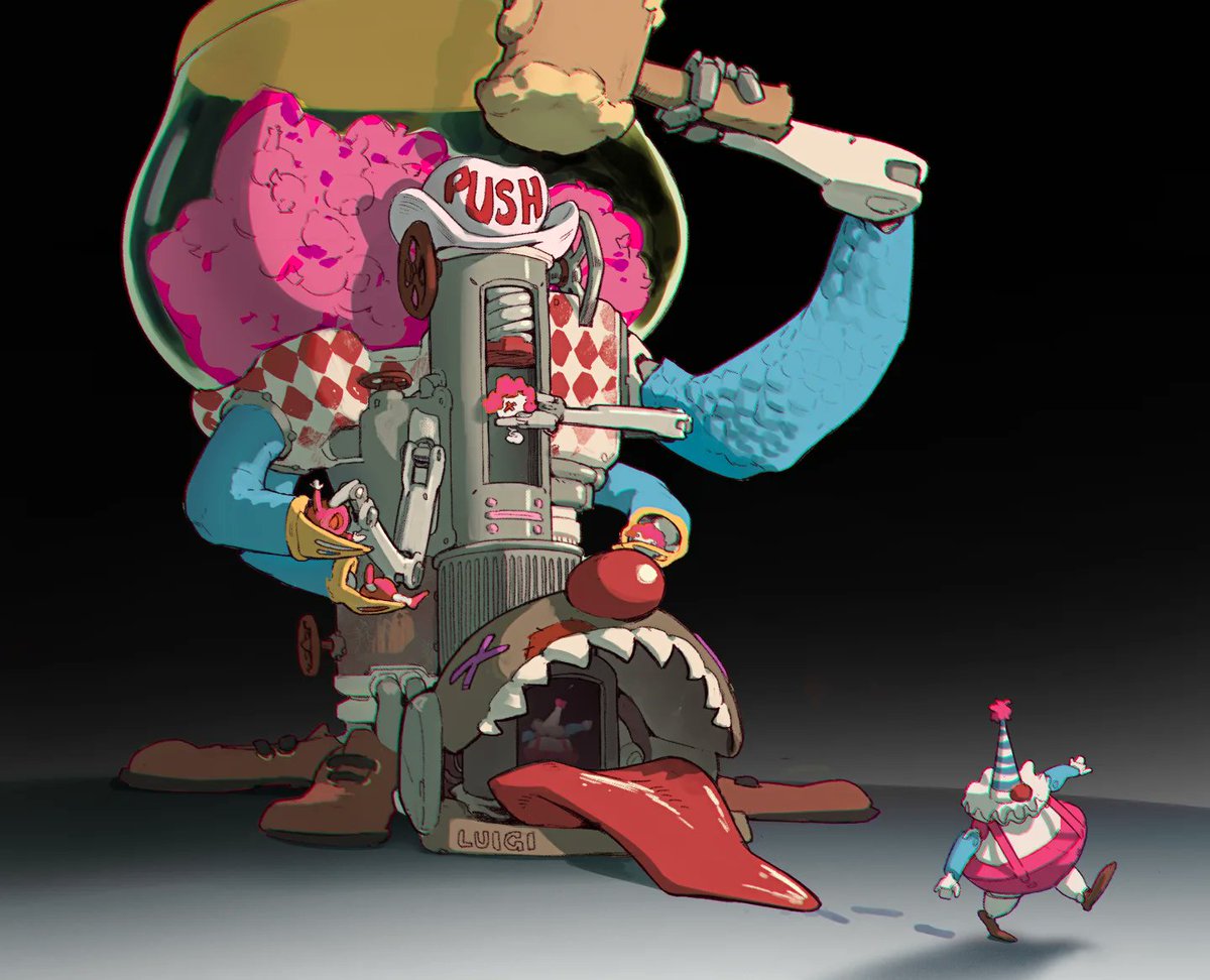 vicneto13's tweet photo. Clown Factory. Such a fun prompt by @bucciblog. I love making goofy industrial stuff! https://t.co/828yzsQnw1