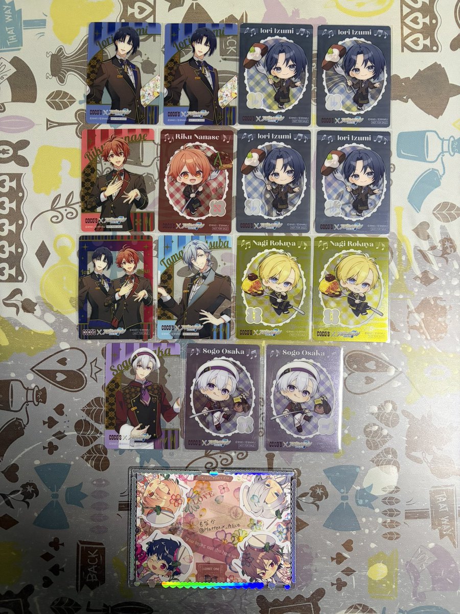 Hatter_x_Alice's tweet photo. 【譲渡】アイナナ ココス クリアカード

譲)一織、環、壮五、ナギ、陸、フラウェ

求)送料

郵送のみ📮
FF様かつまとめての方優先⚠️

お気軽にお声がけください！
よろしくお願いいたします。 https://t.co/ZQ7yjN3WwA