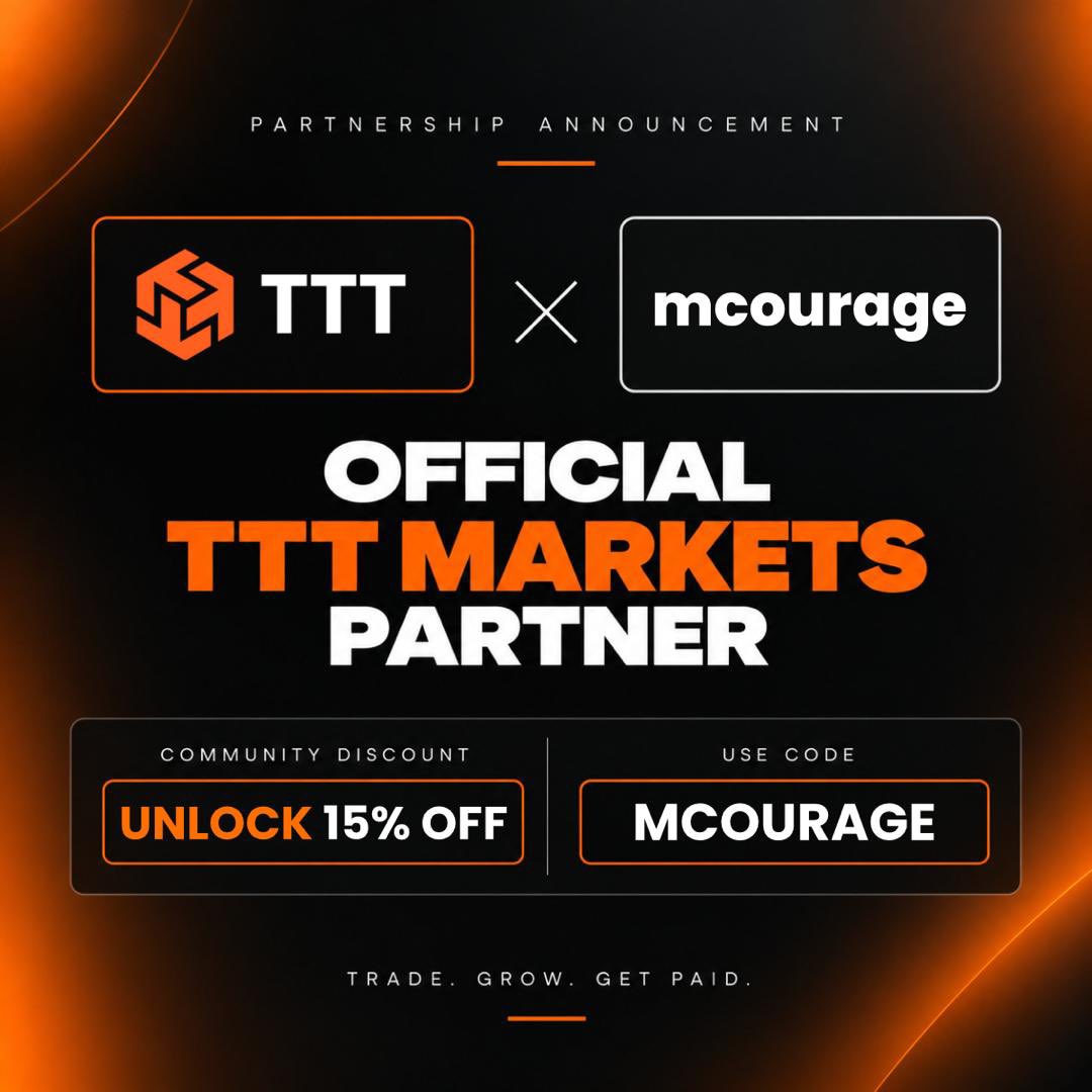 Mcourage_Tech's tweet photo. 🚨 PARTNERSHIP ANNOUNCEMENT 🚨

I’m excited to officially announce my partnership with TTTMarkets 🤝📈

Another step forward in building stronger opportunities for my trading community. I’ll be sharing more insights, updates, and opportunities with you through this partnership.

Ready to get started? 👇

🔗 Register through my exclusive link:
https://t.co/Ib3soAaWFp

Join TTTMarkets and let’s keep building, learning & trading with discipline. 🚀

@TTTMarkets