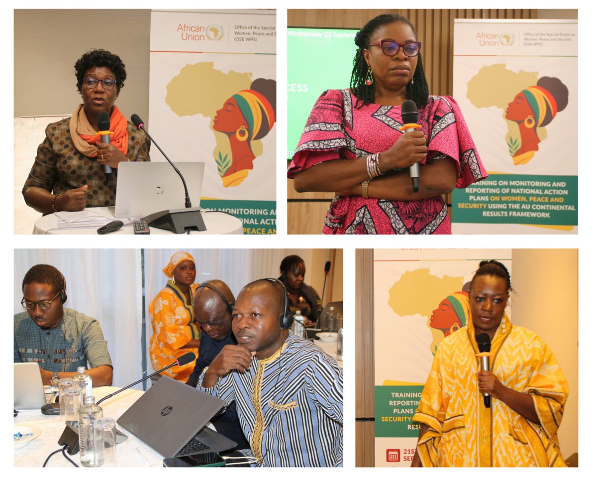 AUC_OSEWPS's tweet photo. #Day3 of the 1st Cohort Training on Monitoring and Reporting of the National Action Plans on #WPS focused on #NAP as mechanisms for WPS implementation, its development &amp; good practices, &amp; also introduced the AU Continental Results Framework along with its structures &amp; indicators. https://t.co/8wSuWmvM83