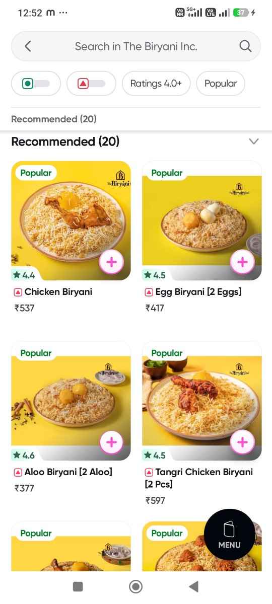 prabeer007's tweet photo. @Swiggy what are you trying to achieve with two prices on your two apps, another app is Toing! https://t.co/atzG4tX2Es