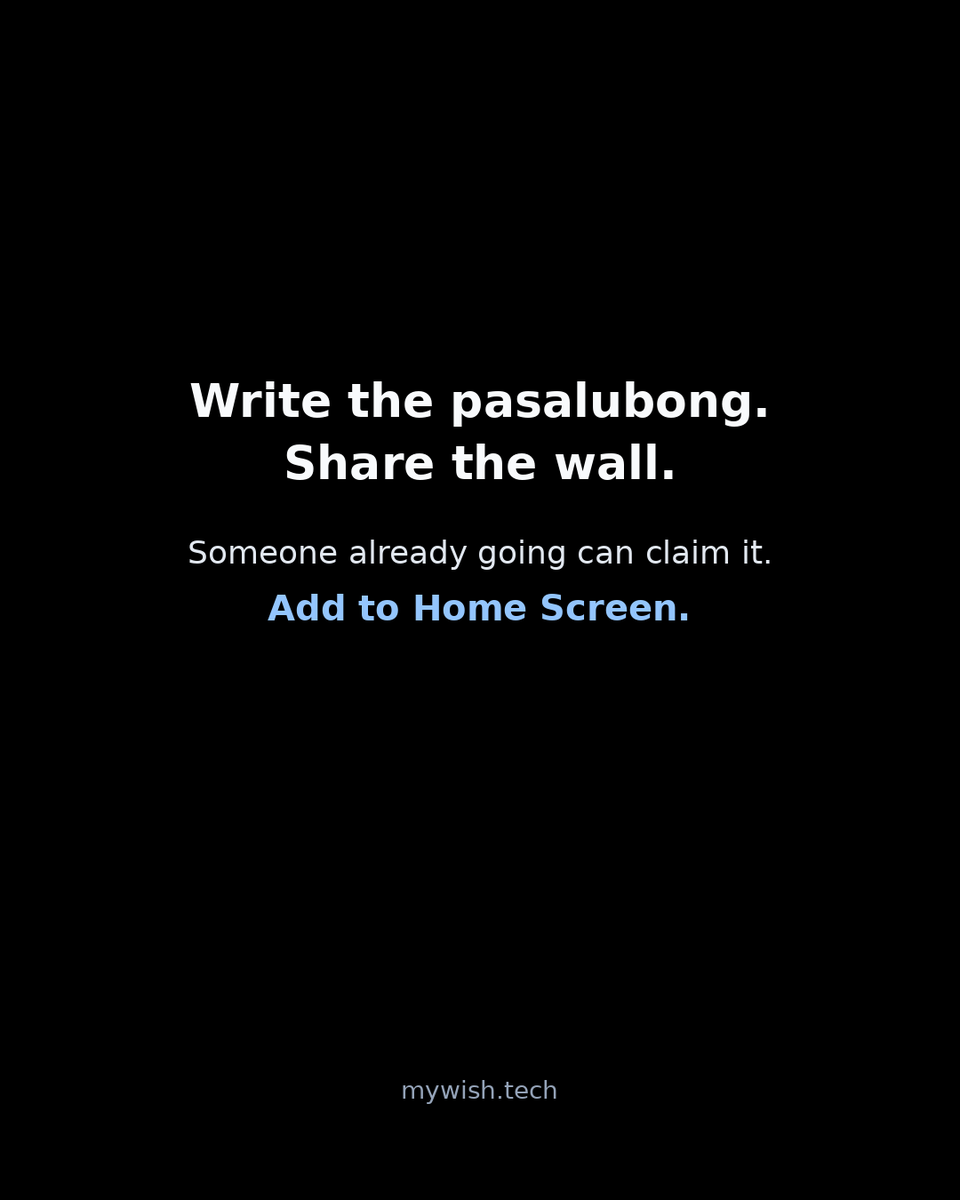 mywishtech's tweet photo. Someone’s already going. You just send the list.
Write the pasalubong. Share the wall. Someone claims it.
Add to Home Screen — https://t.co/gOxh09NLnS

#pabili #pasalubong #pahatid #handcarry
#MyWish #Microcard #SmallWorld https://t.co/UcI2x5nqSc
