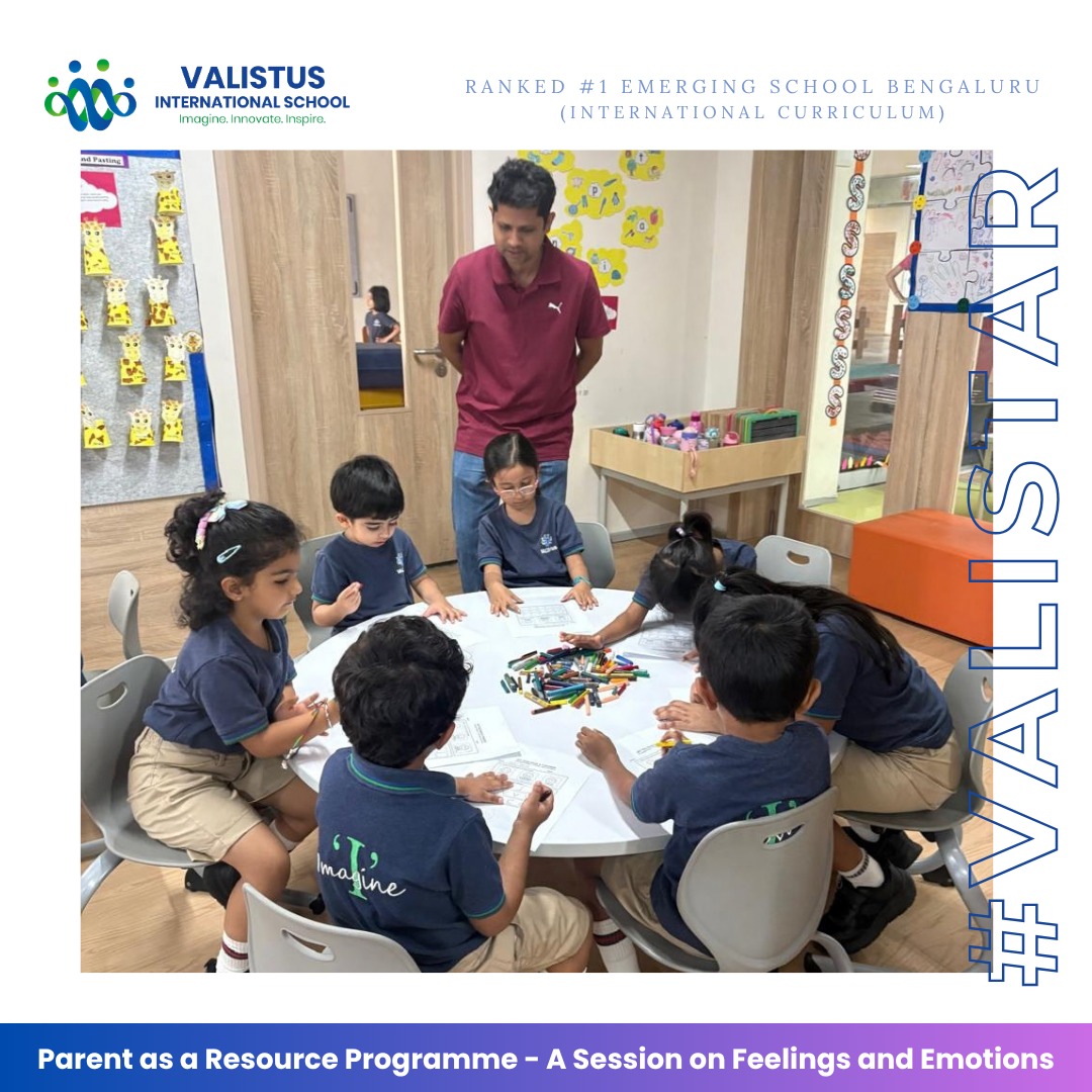 valistusschool's tweet photo. 🎨 FS1 learners explored Feelings &amp; Emotions with Mr Pavan through colours, sounds, storytelling and backward counting.
A joyful session that helped them recognize and express their feelings! 💛 #VALISTAR #IBLearners #Feelings #Emotions https://t.co/JdIgvmUWOQ