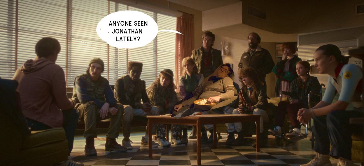 tbgkaru's tweet photo. If Jonathan was the one to go missing no one would notice until maybe the last episode 😭 https://t.co/O9123ut2HU