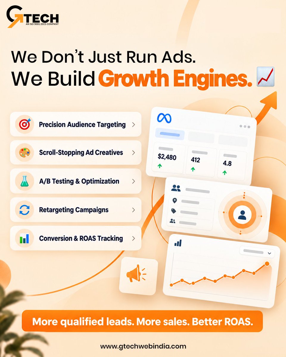 GtechWebIndia's tweet photo. Clicks but no customers? 📉

Stop boosting. Start running smarter Meta Ads. 🎯

Target right. Create better. Convert more. 📈

📩 DM “META” or visit https://t.co/BhcgQSjuLu

#gtechwebindia #metaads #digitalmarketing #paidads #ecommercegrowth https://t.co/YtuKttaAJ5