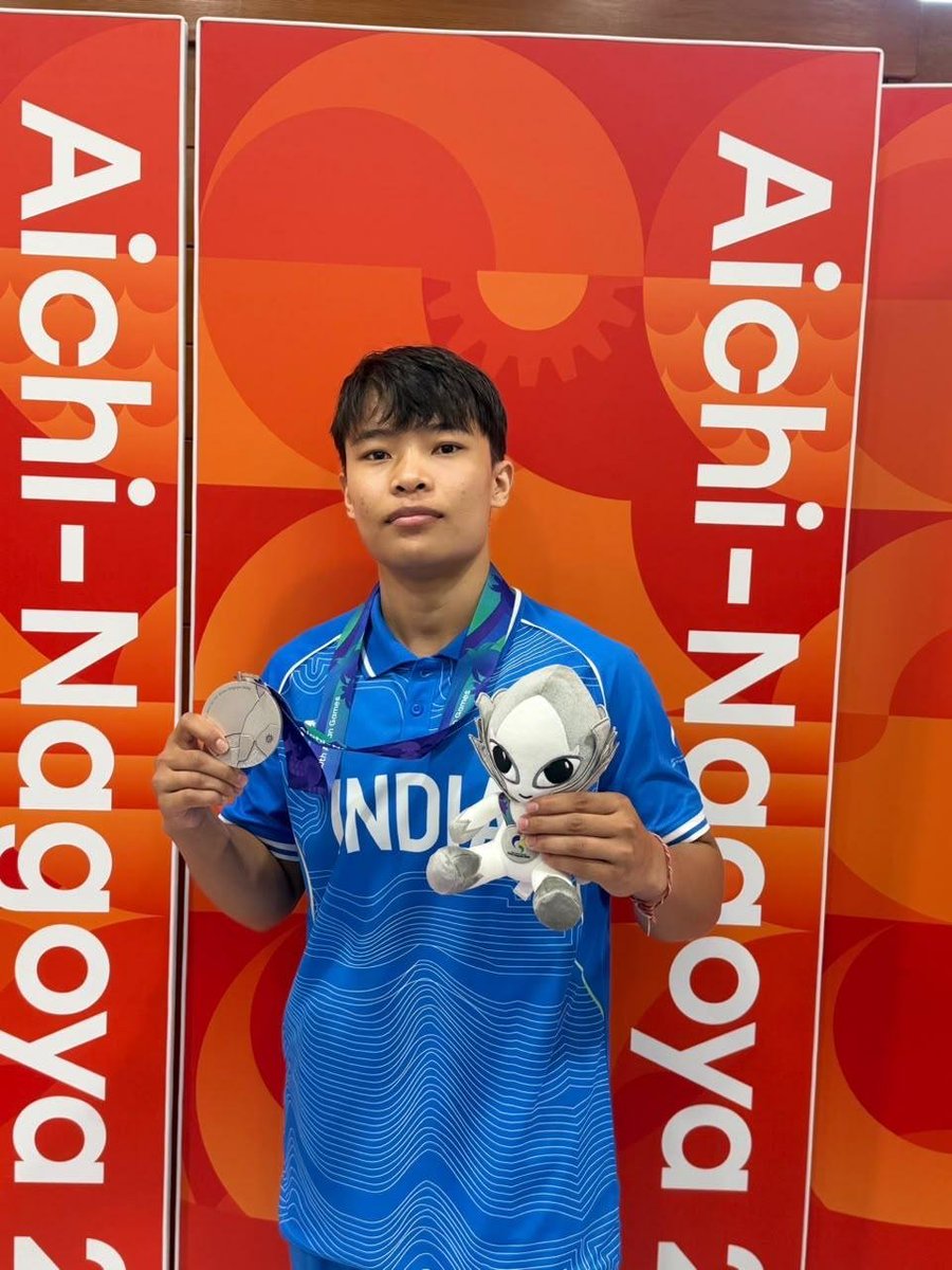 JPNadda's tweet photo. A commendable Silver for India! 

Naorem Roshibina Devi has secured the Silver Medal in the Women’s Sanda 60kg event at #AsianGames2026. Winning medals at three consecutive Asian Games reflects her remarkable consistency, courage and determination.

Best wishes to her for continued success in all future endeavours.