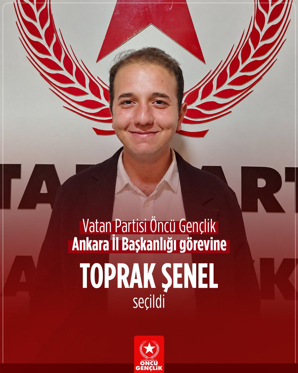 OncuGenclik's tweet photo. 🇹🇷ÖNCÜ GENÇLİK ANKARA YENİ İL BAŞKANINI SEÇTİ

Genel Başkanımız Can Aybars Bilgicier'in katılımıyla düzenlenen Öncü Gençlik Ankara İl Yönetim Kurulu Toplantısında, Ankara İl Başkanlığı görevine Toprak Şenel arkadaşımız seçildi. 

Arkadaşımıza yeni görevinde başarılar dileriz.  

Öncü Gençlik ileri!