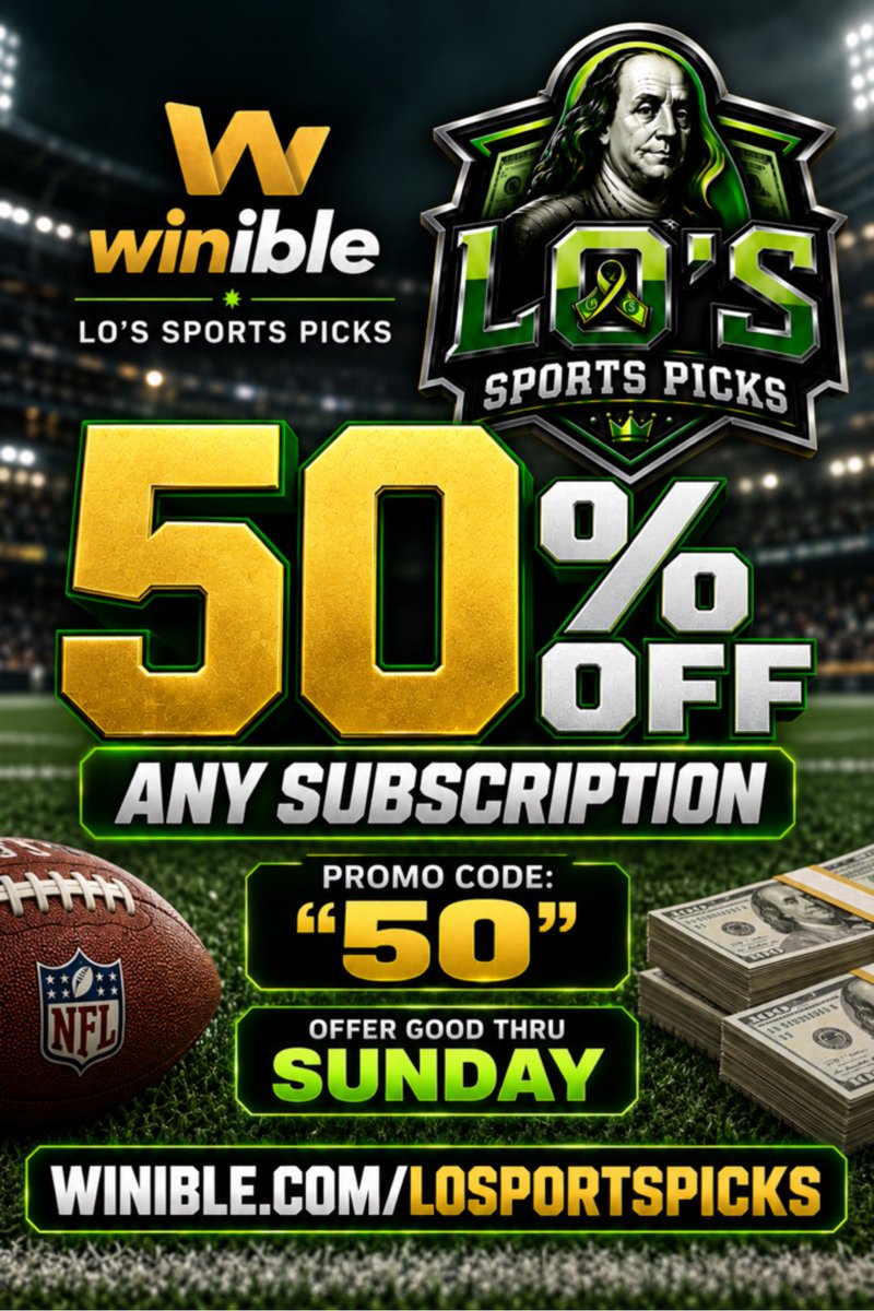LoSportsPicks's tweet photo. 💥50% OFF DISCOUNT💥

Looking 👀 for a VIP that consistently WINS?

3 of the best handicappers 
1 Price
@LoSportsPicks 
@JonesyTrendz 
@rucreole2 

Click the link 👇🏼 &amp; use promo code “50” at checkout &amp; get 50% of ANY subscription

https://t.co/Pky6J08SYV https://t.co/rrz5Xiz8k5