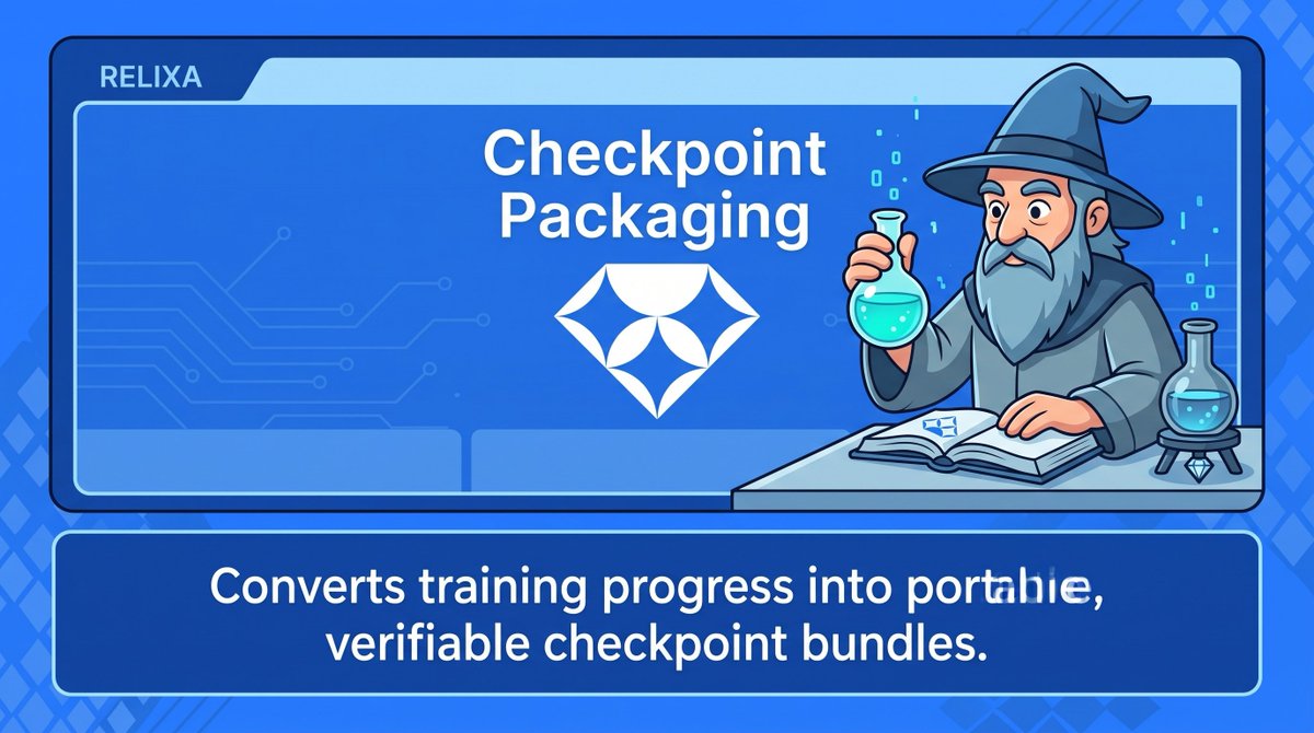RelixaRelay's tweet photo. AI training progress is valuable state.

Relixa packages that progress into portable, verifiable checkpoint bundles, making it possible to preserve and move training state without rebuilding everything from scratch.

Progress should be portable. https://t.co/RzMW5a2gBQ