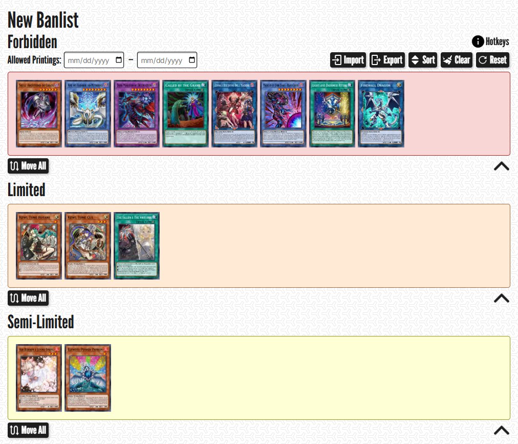 f8optcg's tweet photo. Banlist wishlist! https://t.co/nRSQlbV1BE