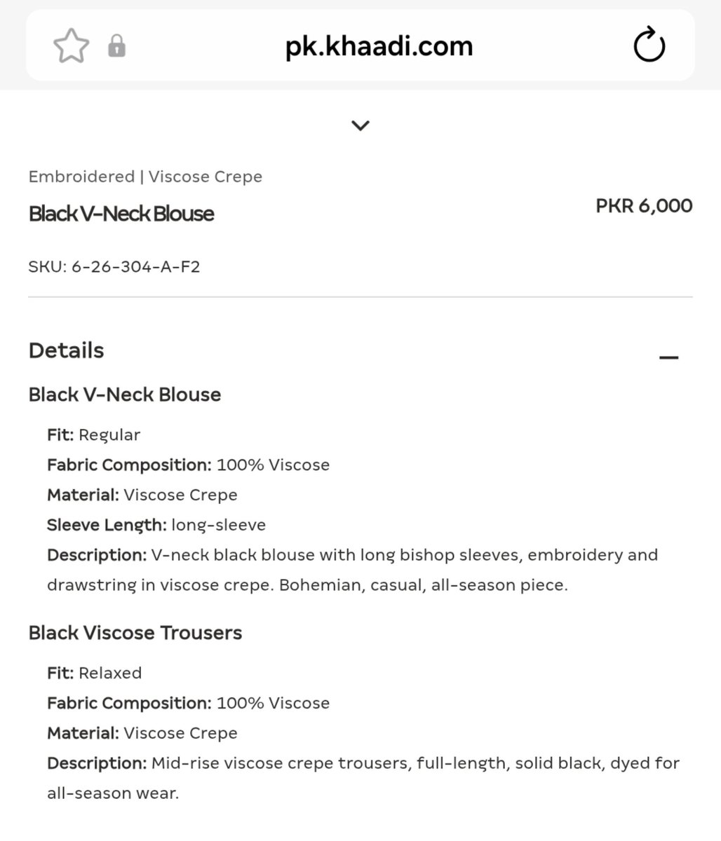 the_desi_dream's tweet photo. Extremely disappointed with Khaadi. I was browsing through their latest collection and while I liked the designs, but just look at the stuff, the composition. All of the tops are not even in cotton or lawn but 100% polyester or viscose. We are a cotton producing country. Also https://t.co/uCjedFmVof