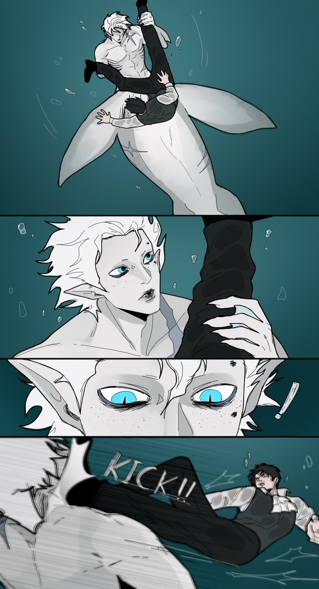 AniMaoo_2's tweet photo. Bad first interaction - Fogland merman AU (2) https://t.co/UoXFqEX4av