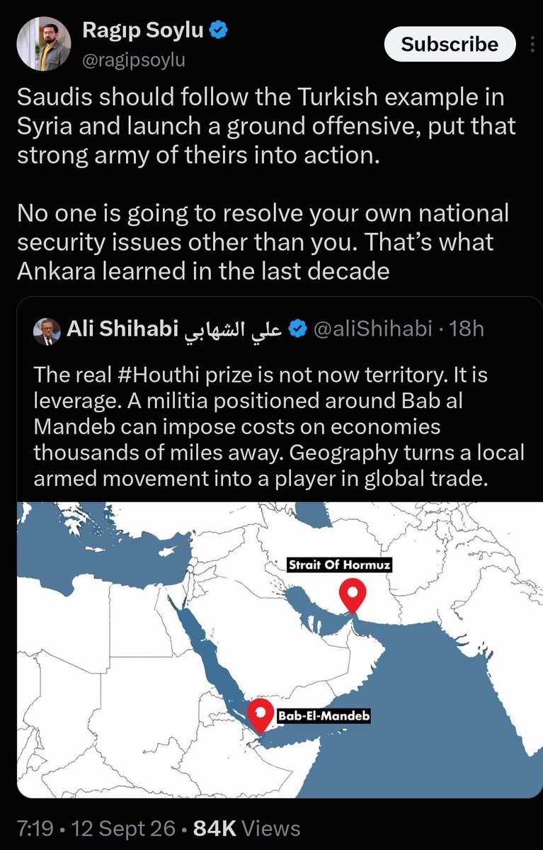 Souria4Syrians's tweet photo. Qatari aligned and Pro-Erdogan Turkish journalist admits Syria was a Turkish invasion and suggests Saudi replicate this example in Yemen

Turkey also flooded Syria with over 90k+ international salafi and Muslim brotherhood jihadists (over 80% later joined/defected to ISIS) https://t.co/NAMcRT5y6d