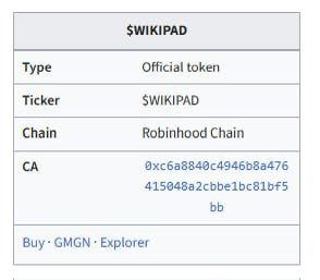 WikiPadFamily's tweet photo. $WIKIPAD Flywheel is added to launchpad

https://t.co/toCASIf7Zq

Official CA: 0xc6a8840c4946b8a476415048a2cbbe1bc81bf5bb https://t.co/efc8wwoRhb