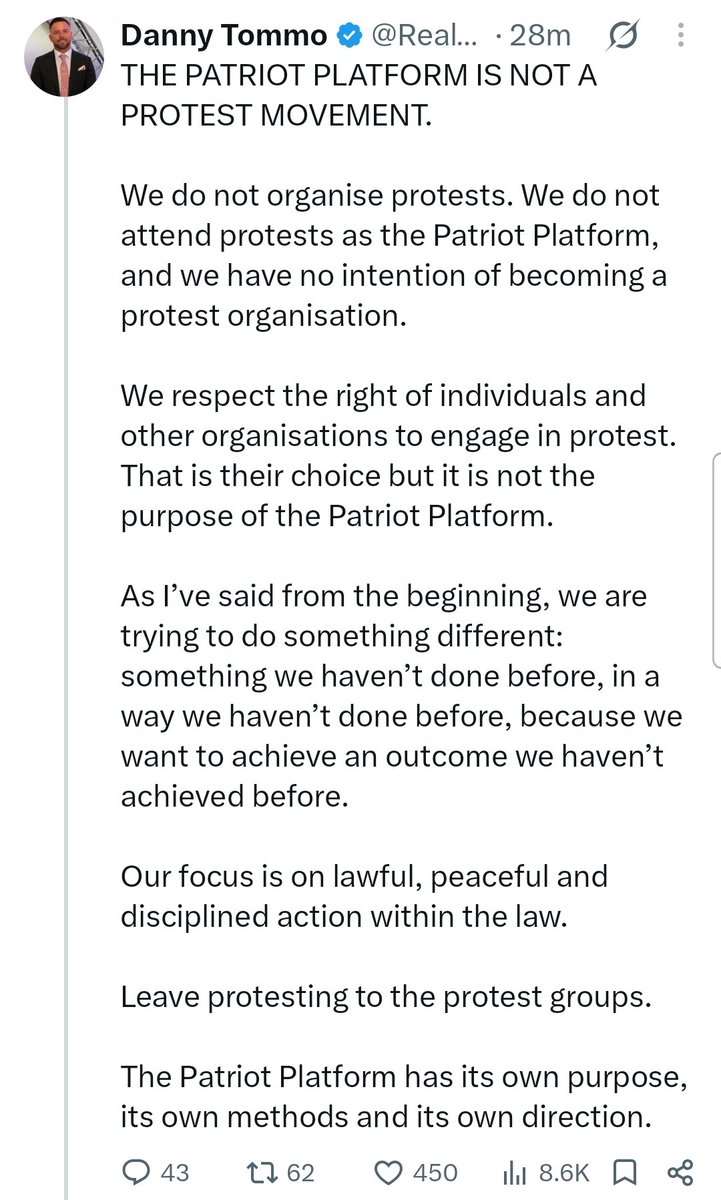 I_amMukhtar's tweet photo. Danny Tommo knows these โprotestersโ are in Portsmouth because of him, and he knows it will most likely kick off. Thatโs why heโs already distancing himself from them. https://t.co/iIOMHsAFAu