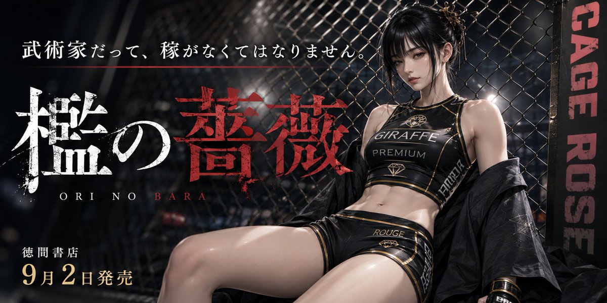 AkiraKamura07's tweet photo. #武術家 が道着を脱ぎ、ファイトコスチュームに身を包む。
それは、袴や袖下に隠されていた、動きや秘技をあらわにするということだ。
技を盗まれる覚悟を持って、彼女はケージにあがっているのだ。
『檻の薔薇』
徳間書店より発売中！
https://t.co/kRM7OcFsBH
#musclegirl #MMAgirl #AIイラスト https://t.co/gQr36v29Nb