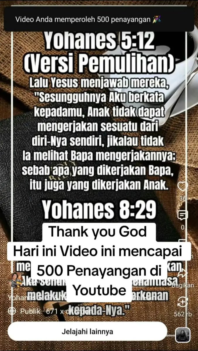 anitaahandayani's tweet photo. Video Mencapai 500 Penayangan di Youtube
Oleh Anita Handayani
Thank you God
Hari ini Video saya ini mencapai
500 Penayangan di Youtube
@capcutapp @YouTube
#myvideo #mencapai #500penayangan #di #youtube #capcutworld #videoviral https://t.co/gn9klb2ZyL