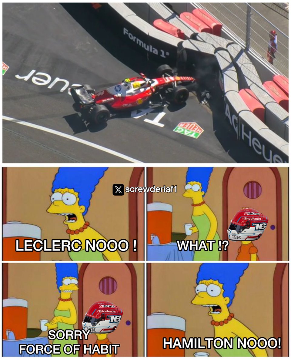 ScrewderiaF1's tweet photo. F1 fans seeing a Ferrari in the wall https://t.co/vLLlkZ8ZEZ