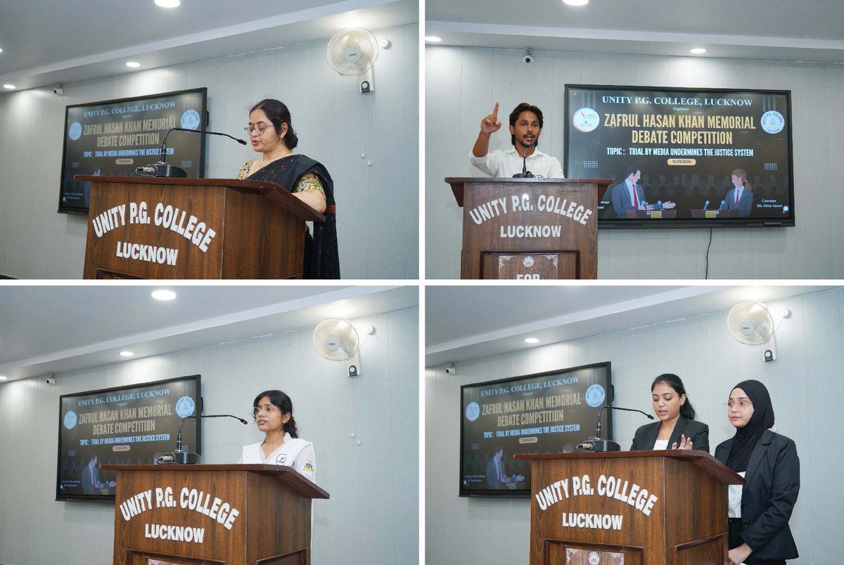 UnityPGLawColl1's tweet photo. @homex Zafrul Hasan Khan Memorial Debate Competition – 2026 | Unity P.G. College, Lucknow
12 September 2026— The Literary Club of Unity P.G. College, Lucknow, organised the Zafrul Hasan Khan Memorial Debate Competition – 2026 https://t.co/cLPeRM4Jcm