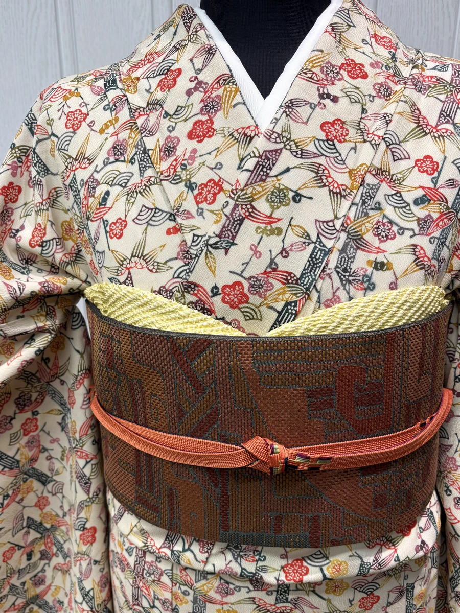 one drop☆　洗える単衣＋八寸名古屋帯　裄67 オーダーメイド 古着のきもの長谷川 on X: 