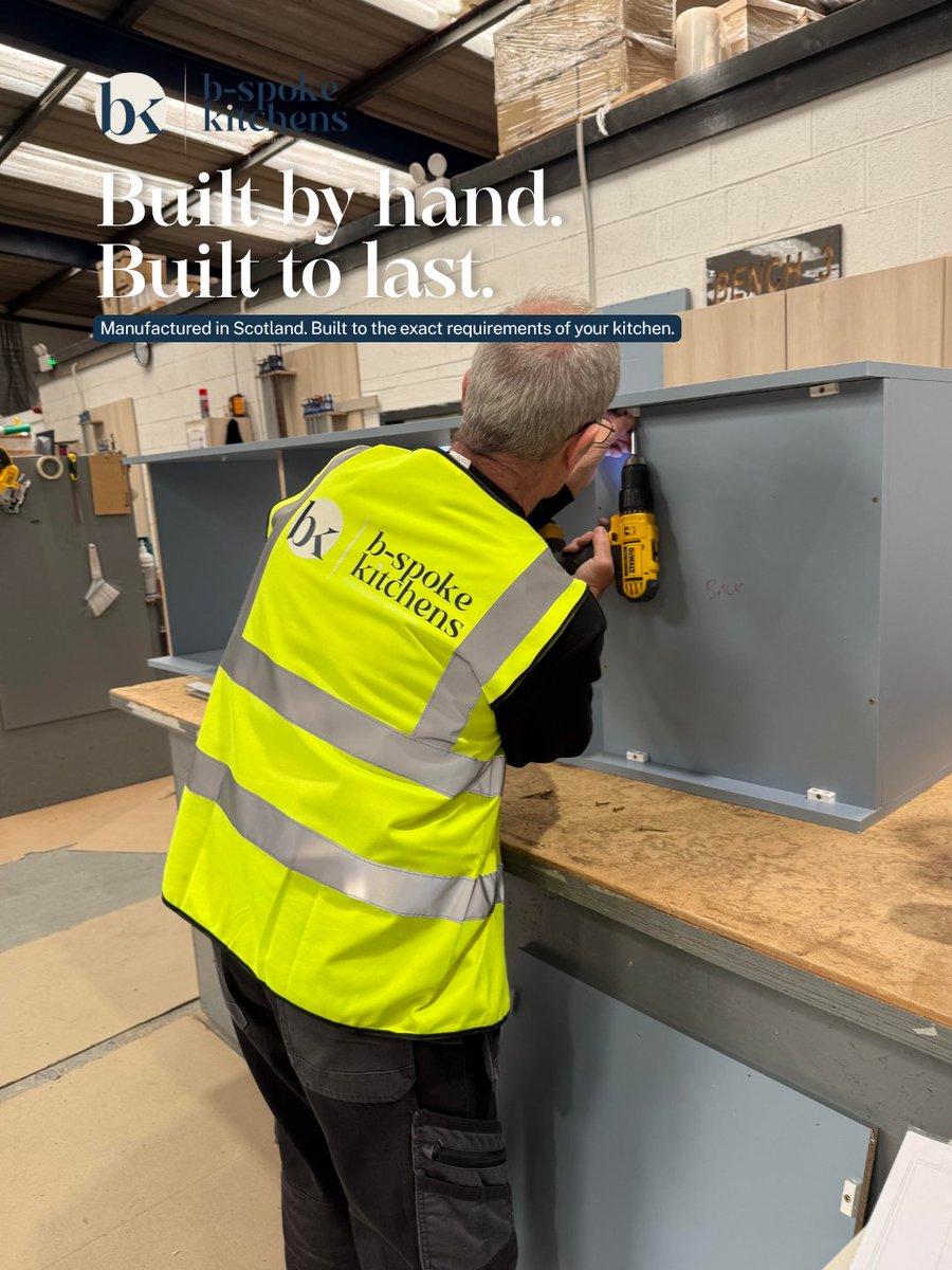 BSpokeKitchens's tweet photo. Made in our factory.

Each B-Spoke cabinet is assembled and quality checked by our own team in Cumbernauld.

Designed. Manufactured. Quality checked. All under one roof.

#BSpokeKitchens #BespokeKitchens https://t.co/JVmqpW8x70