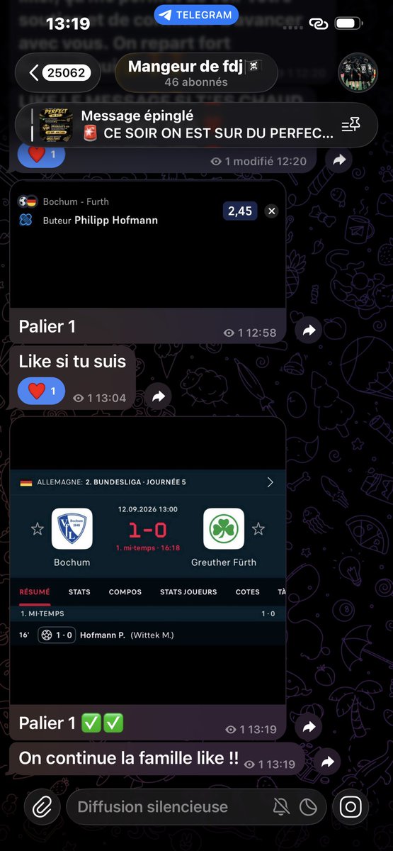 rayanefdj's tweet photo. 🔥 ON CONTINUE LA MONTANTE ! OBJECTIF : ESSAYER D’ATTEINDRE LE PALIER 15 MINIMUM D’ICI LA FIN DU WEEK-END 💪📈 TU VEUX SUIVRE CHAQUE ÉTAPE ? REJOINS LE CANAL TELEGRAM ➡️https://t.co/bVuSlX8P9L #Montante #Pronostics #ParisSportifs #Football https://t.co/Scy8Wmqc8X