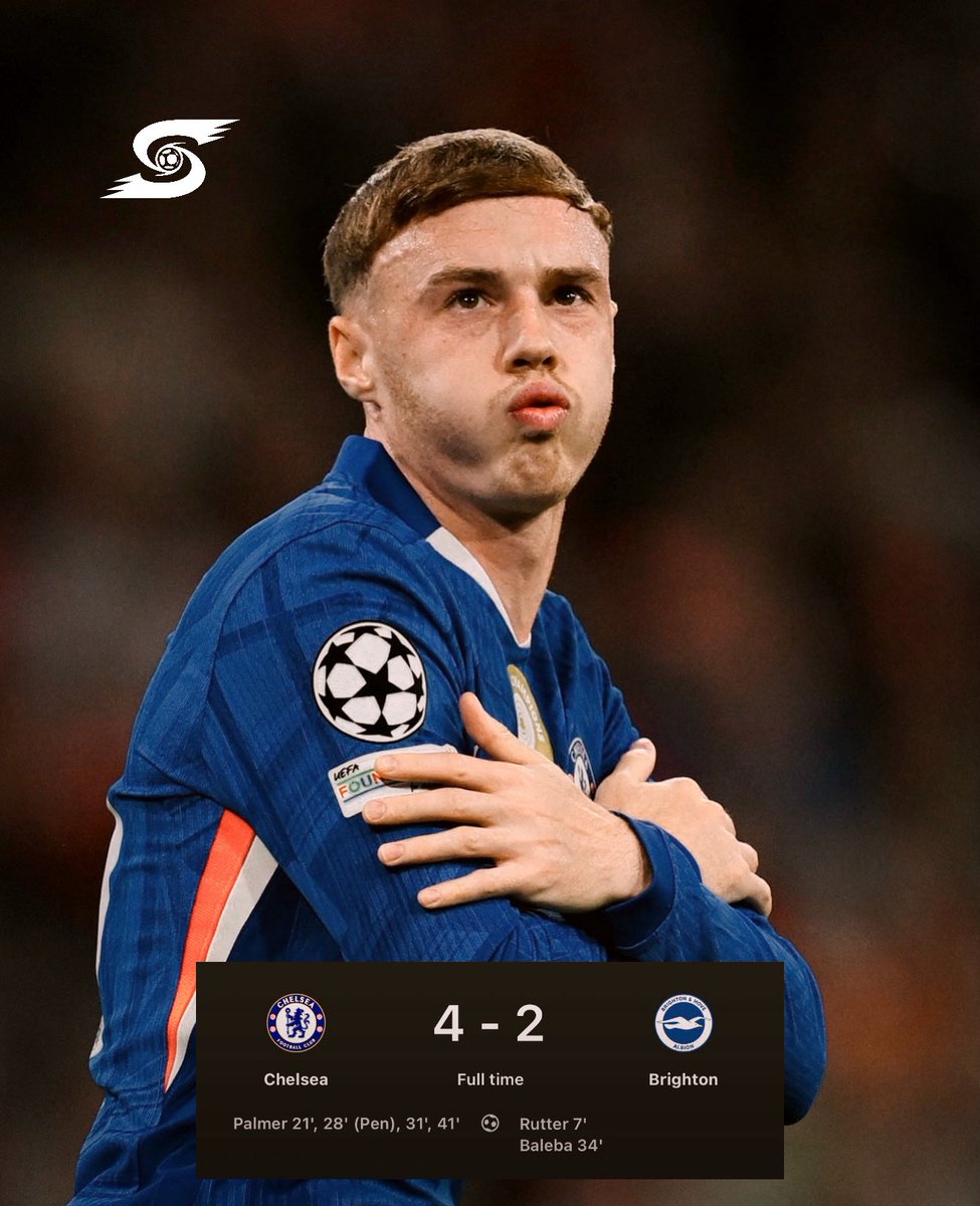 speedlne's tweet photo. 🚨FACT| Cole Palmer is still the first player in the Premier League to score 4 goals in the first half of a match.

21’ , 28’ , 31’ , 41’ All before halftime against Brighton. 

This record may never be broken. https://t.co/u8ZstctoLw