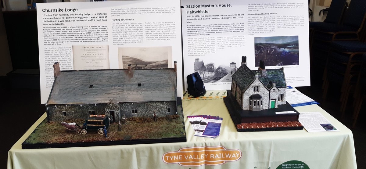 TVCRP's tweet photo. Come along to see the wonderful display of models of homes thro' the ages in the Old Booking Hall #Haltwhistle #RailwayStation Meet some of the people who created the models at the @heritageopenday event https://t.co/nqGiWxHz25