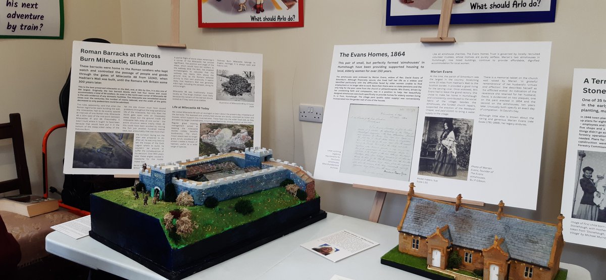 TVCRP's tweet photo. Come along to see the wonderful display of models of homes thro' the ages in the Old Booking Hall #Haltwhistle #RailwayStation Meet some of the people who created the models at the @heritageopenday event https://t.co/nqGiWxHz25