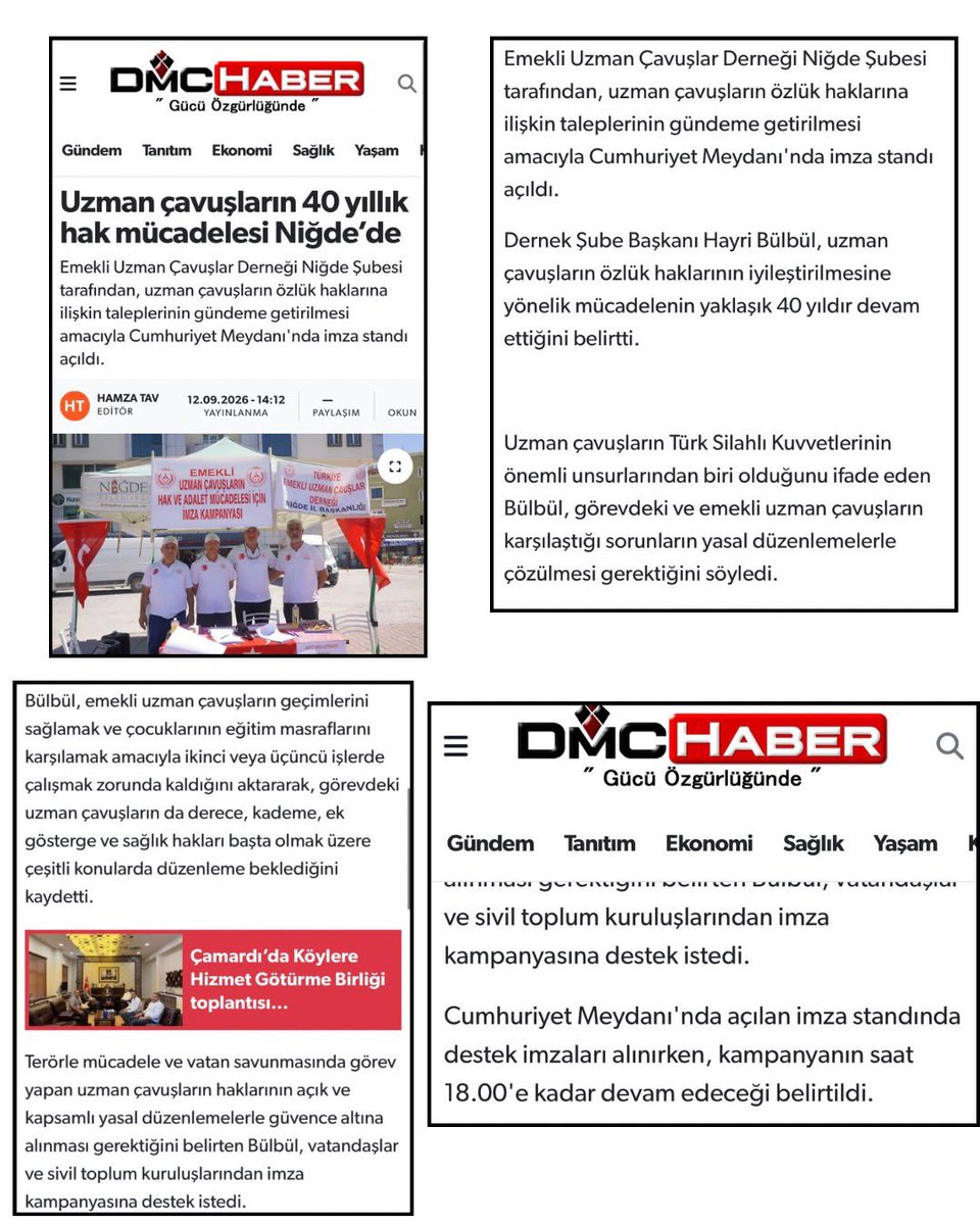 alitilkici38's tweet photo. TEŞEKKÜRLER DMC HABER

Uzman çavuşlarımızın hak ve adalet mücadelesine verdiğiniz değerli medya desteği ve sesimizi kamuoyuna duyurmanız bizler için çok kıymetlidir.

Niğde de devam eden imza kampanyamızı haberleştirerek mücadelemize destek olan DMC Haber ailesine teşekkür ediyoruz.

Bu mücadele, vatanımız için yıllarca fedakârca görev yapan uzman çavuşlarımızın hak ettikleri özlük ve sosyal haklara kavuşması içindir.

Gücümüz, milletimizin desteğidir. 🇹🇷

📌 DMC Haber’in kampanyamızla ilgili haberi:

Haber bağlantısı:

https://t.co/AeCKn5XRCs

Teşekkürler DMC Haber.
Hak ve adalet mücadelemize verdiğiniz destek bizim için değerlidir.
#UzmanÇavuş
@TEMUD_2024