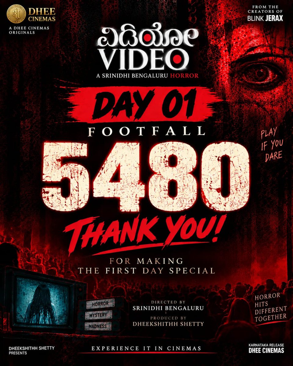 Dheecinemas's tweet photo. 5480 is a great number for the first day !!🔥🔥

Thank you KARNATAKA for your wonderful love ❤️❤️

Didn't watch video yet ?? Book your tickets now on BookMyShow and district app ❤️💀 https://t.co/rjqaTqbyw2