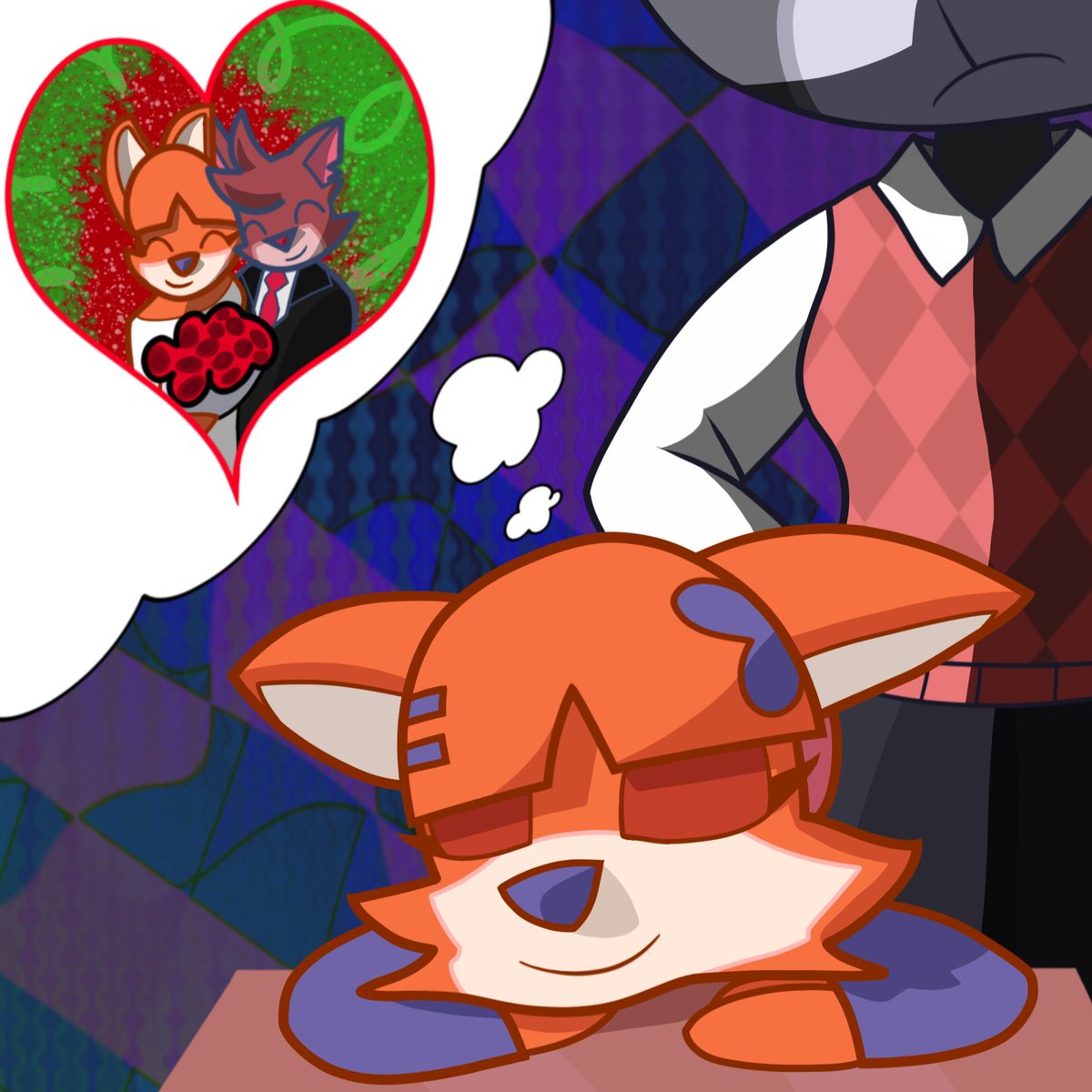 Nalratius's tweet photo. A Girl Can Dream

Class is boring so Vivian looks for alternatives. Unfortunately I don't think skipping this class is optional 

Characters by @ajmarekart
#murphyandmitzi #ajmarekart #murphy #vivian  #depoint #fanart #murvian #cat #fox #cartoon #anthro #raccoon #dreaming #art https://t.co/n2JixPVij0