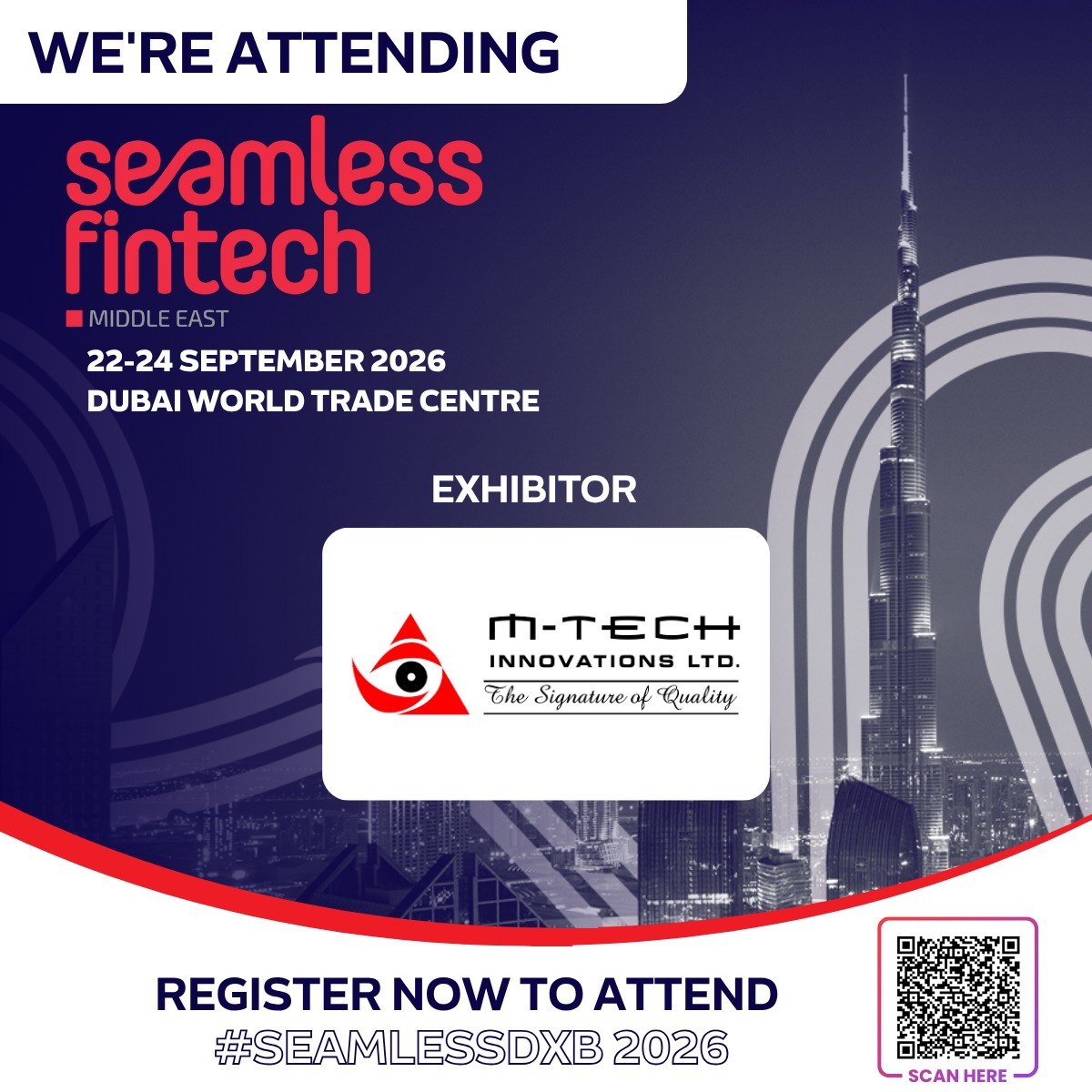 InnovationMtech's tweet photo. M-Tech Innovations Ltd. is exhibiting at Seamless Fintech Middle East 2026!
📅 22–24 Sept 2026
📍 Dubai World Trade Centre, Dubai
Discover our Smart Card, EMV & secure payment solutions and connect with us at #SeamlessDXB 2026!
#Fintech #banking #SmartCards #EMV #Dubai https://t.co/WSB635wH98