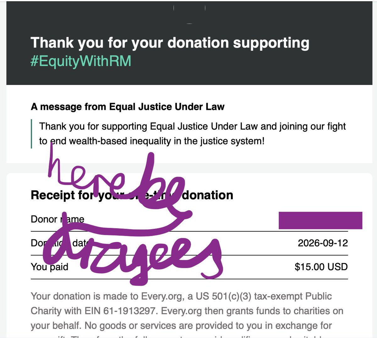 HDragees's tweet photo. Donation made, form done!
#HappyBirthdayRM
#EquityWithRM
Thank you, @OneInAnARMY https://t.co/yjmw0x0WxH