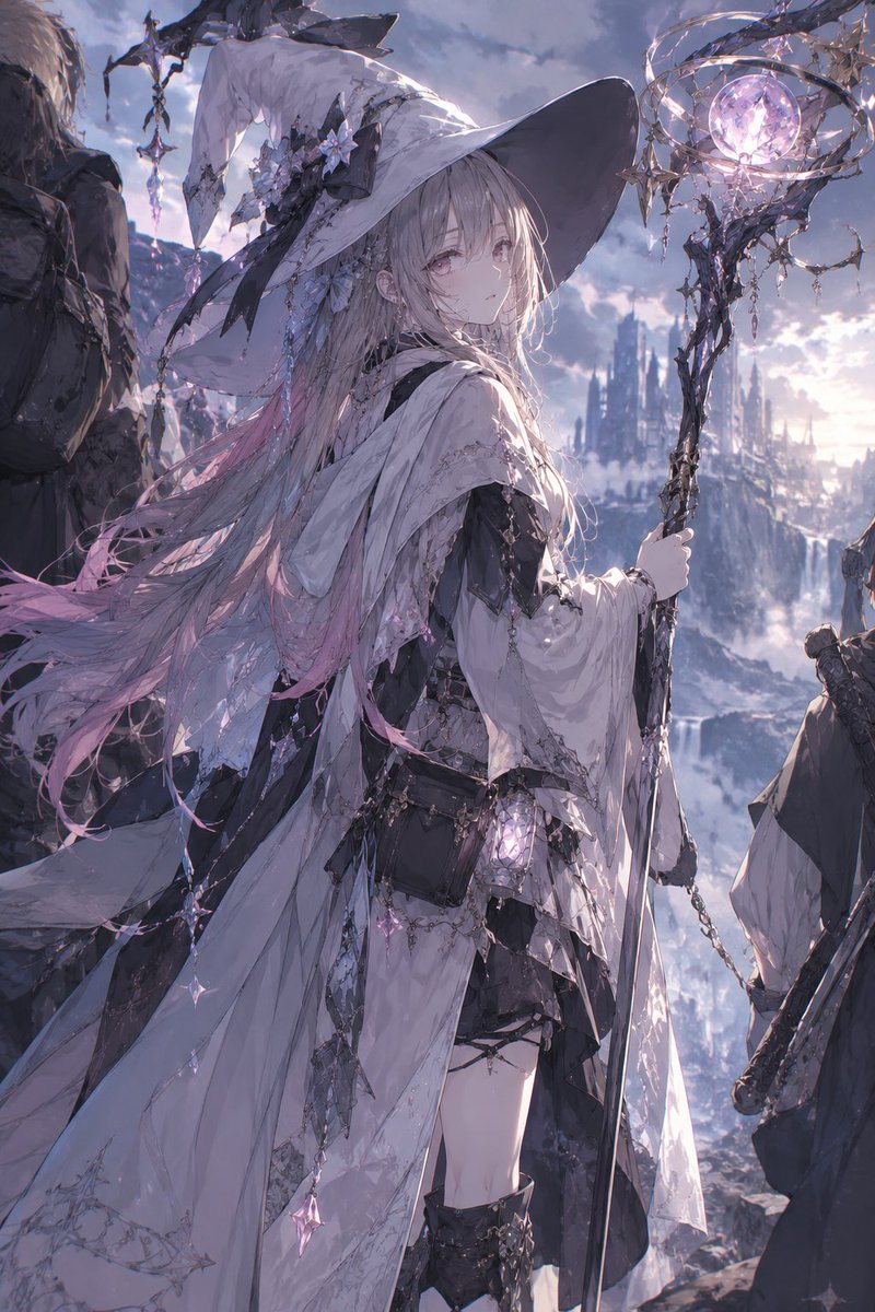 ruka_chatgpt's tweet photo. ちょっとこれみてくださいよ
アニメみたいな魔法使いの姿にしたくてお願いしたら1枚目が出てきてさすがに服重そうだなって思ったしイメージと違ったから

「もっと動きやすいように布面積少なくして」

って言ったらこんなの出てきたんだけど、、、これはギルティですよね？…I˙꒳​˙) https://t.co/xTmU2EITRX
