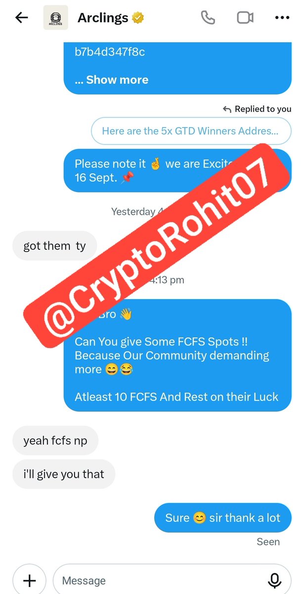 CryptoRohit07's tweet photo. @ArclingsNFT 📌👀 Don’t miss this opportunity!😎

🔥Special request on behalf of our community❤️ https://t.co/HaYli5Xtjq